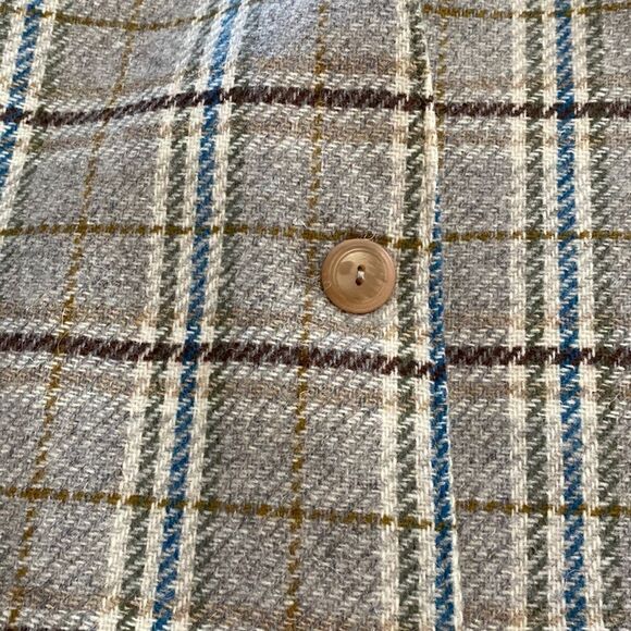 VINTAGE Collections Internationale plaid wool blend collarless blazer - Picture 5 of 10